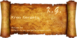 Kren Gergely névjegykártya